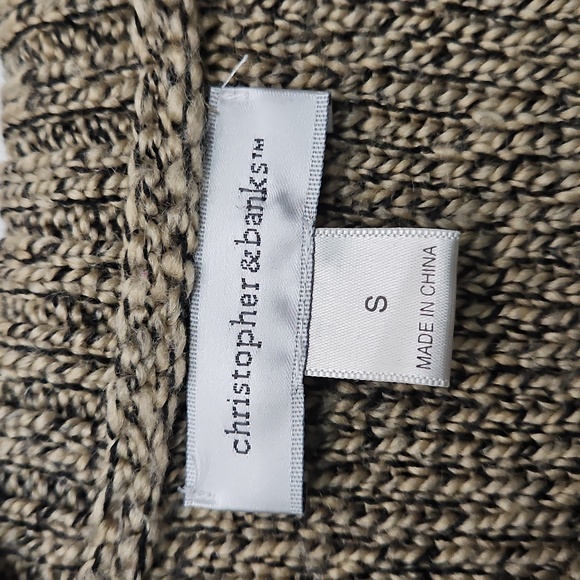 Christopher & Banks Brown Hooded Sweater with Toggle Accents - Picture 3 of 4